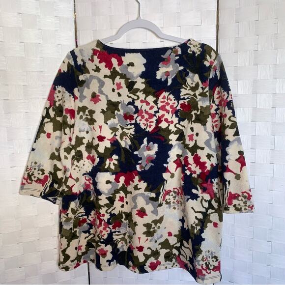 Chico’s Womens Blouse Shirt Chico Size 2 Womens Size Large Floral Pockets - Picture 9 of 9